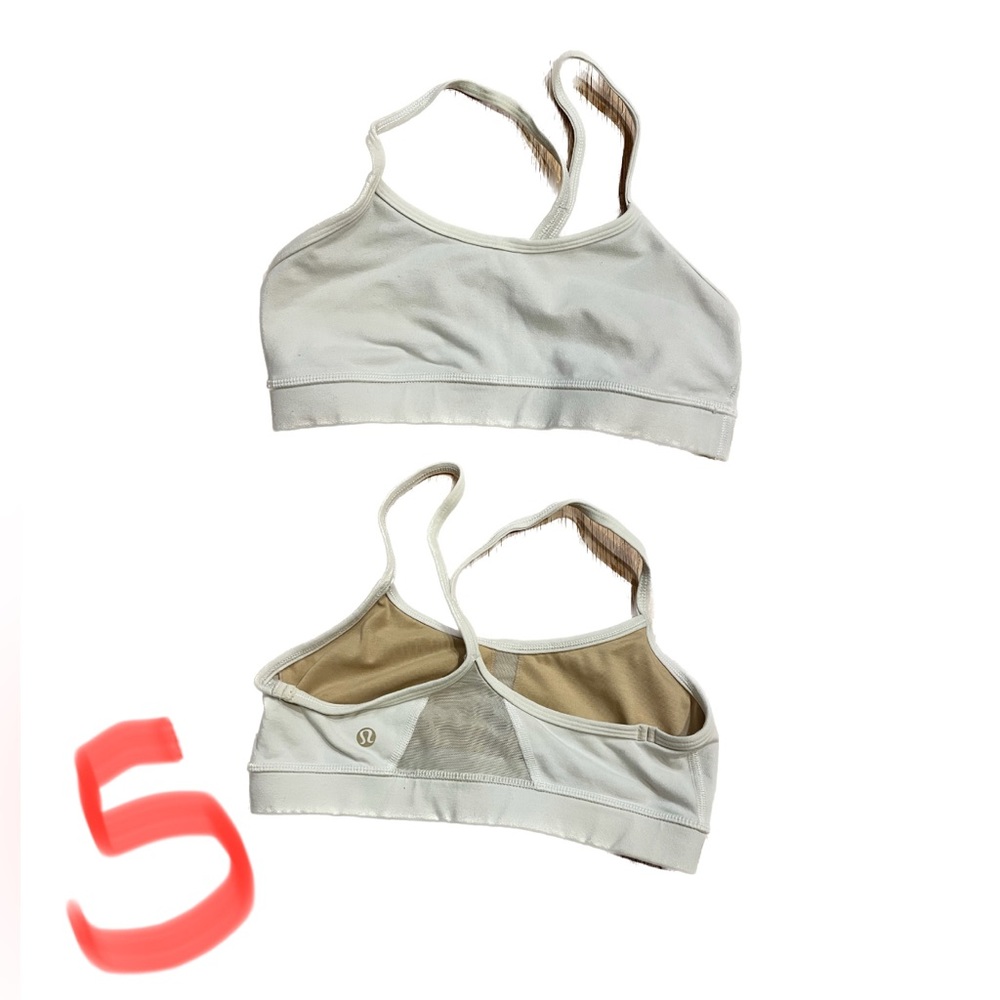 Lululemon White Flo Y Mesh Bra Size 4, 2 for $25